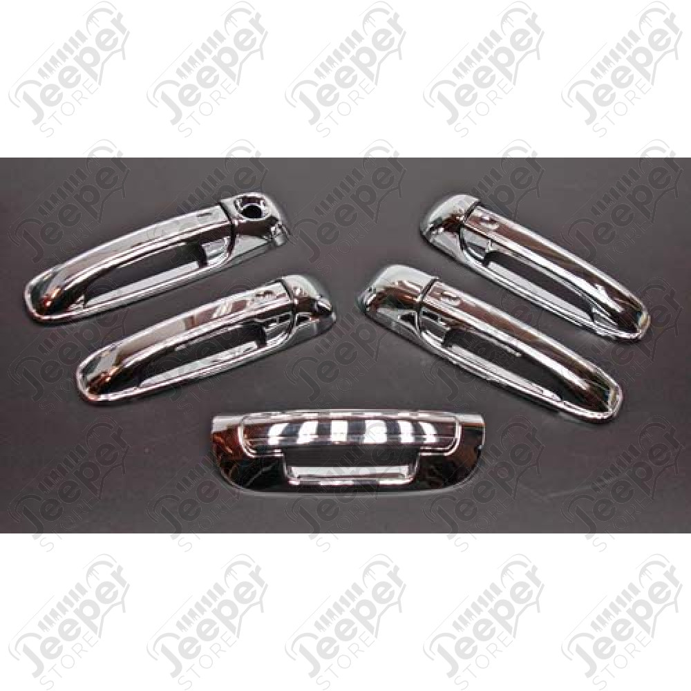 Kit d'enjoliveurs de poignée de porte et coffre en plastique chromé, (10 éléments) Jeep Grand Cherokee WJ, WG 