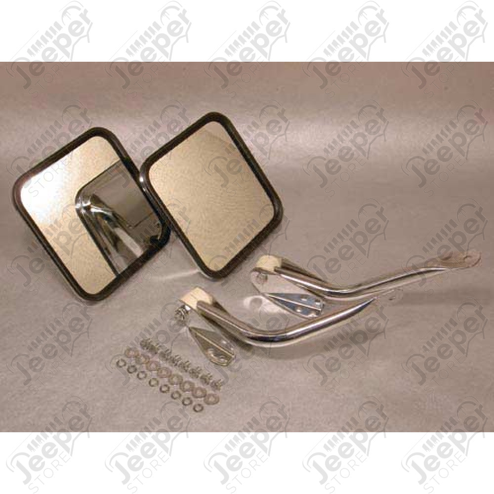 Kit de rétroviseurs acier / inox Jeep CJ, Wrangler YJ , TJ