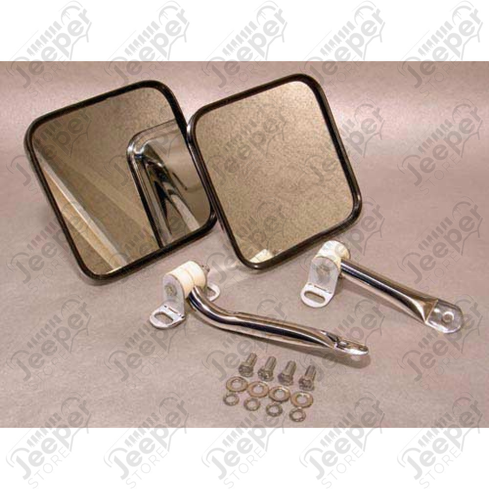 Kit de rétroviseurs extérieur, acier inox, pour Jeep CJ et Wrangler YJ