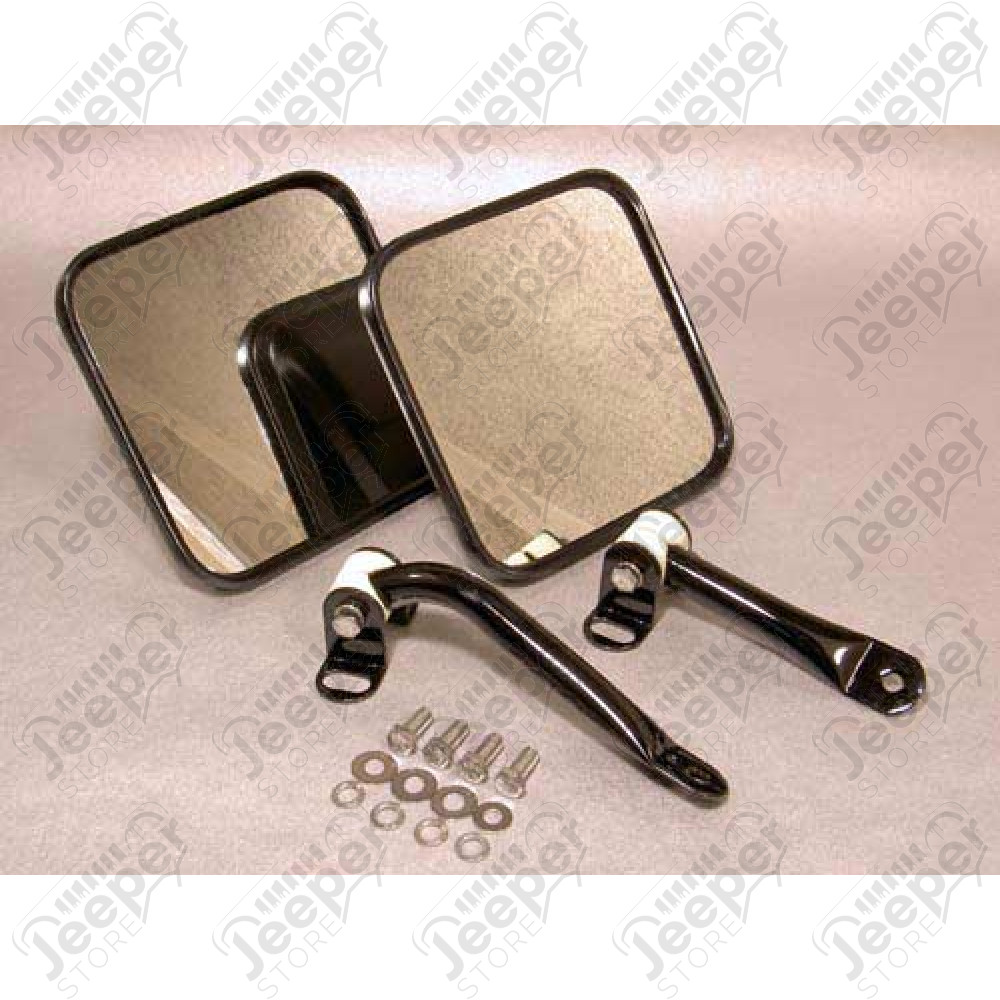 Kit de rétroviseurs extérieur, acier noir, pour Jeep CJ et Wrangler YJ