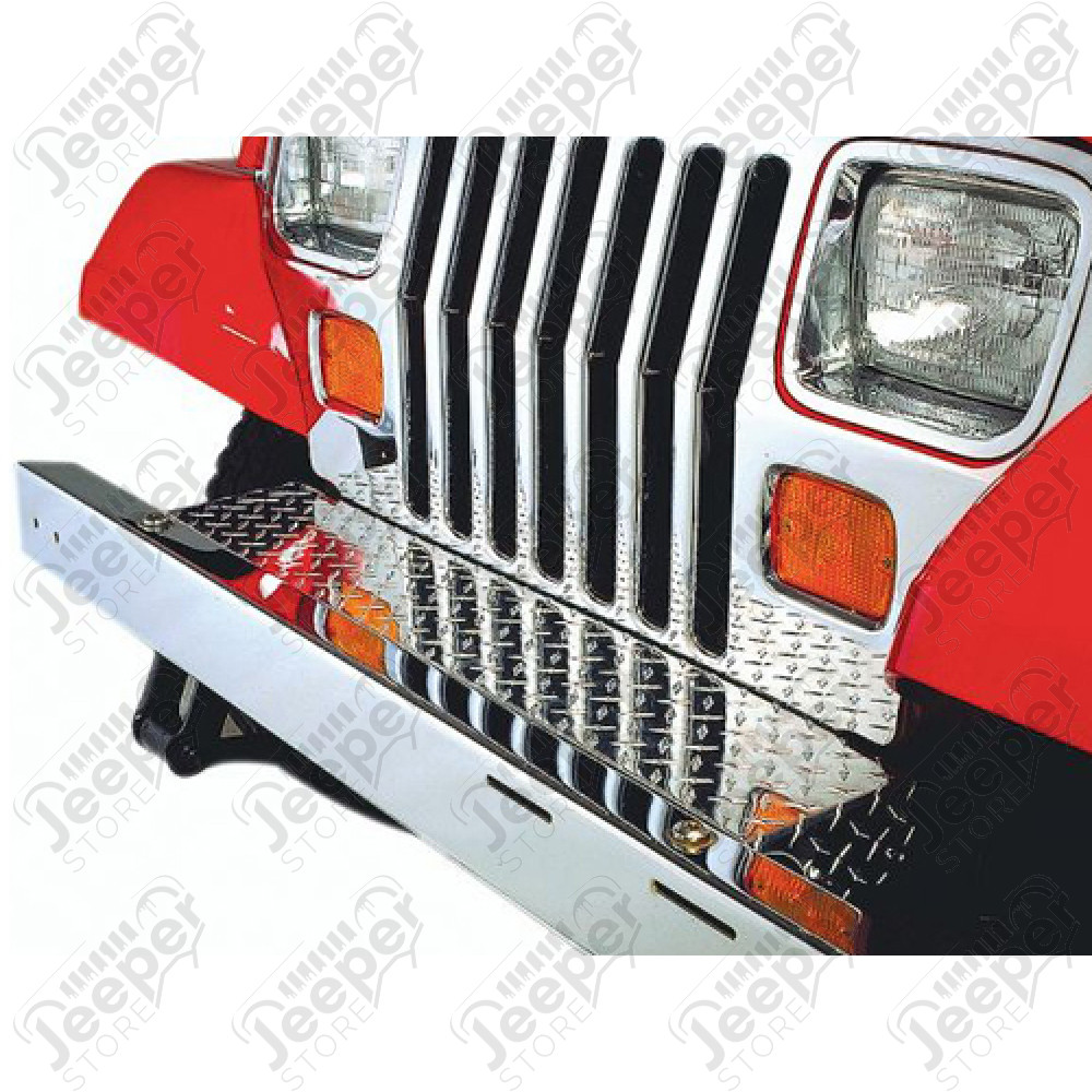 Enjoliveur de calandre en acier inox - Jeep Wrangler YJ - 55026587ST - Vendu sans les enjoliveurs de phare