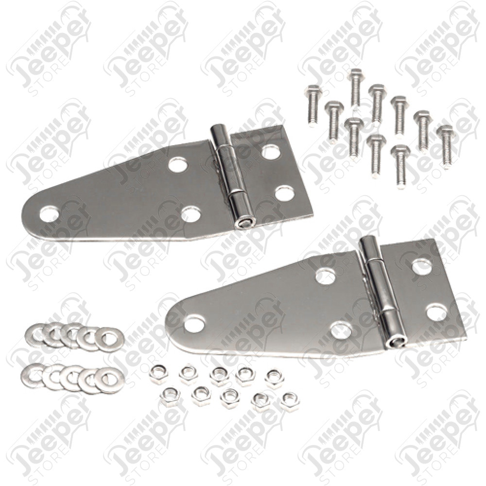 Kit de charnières de capot acier inox Jeep CJ et Wrangler YJ