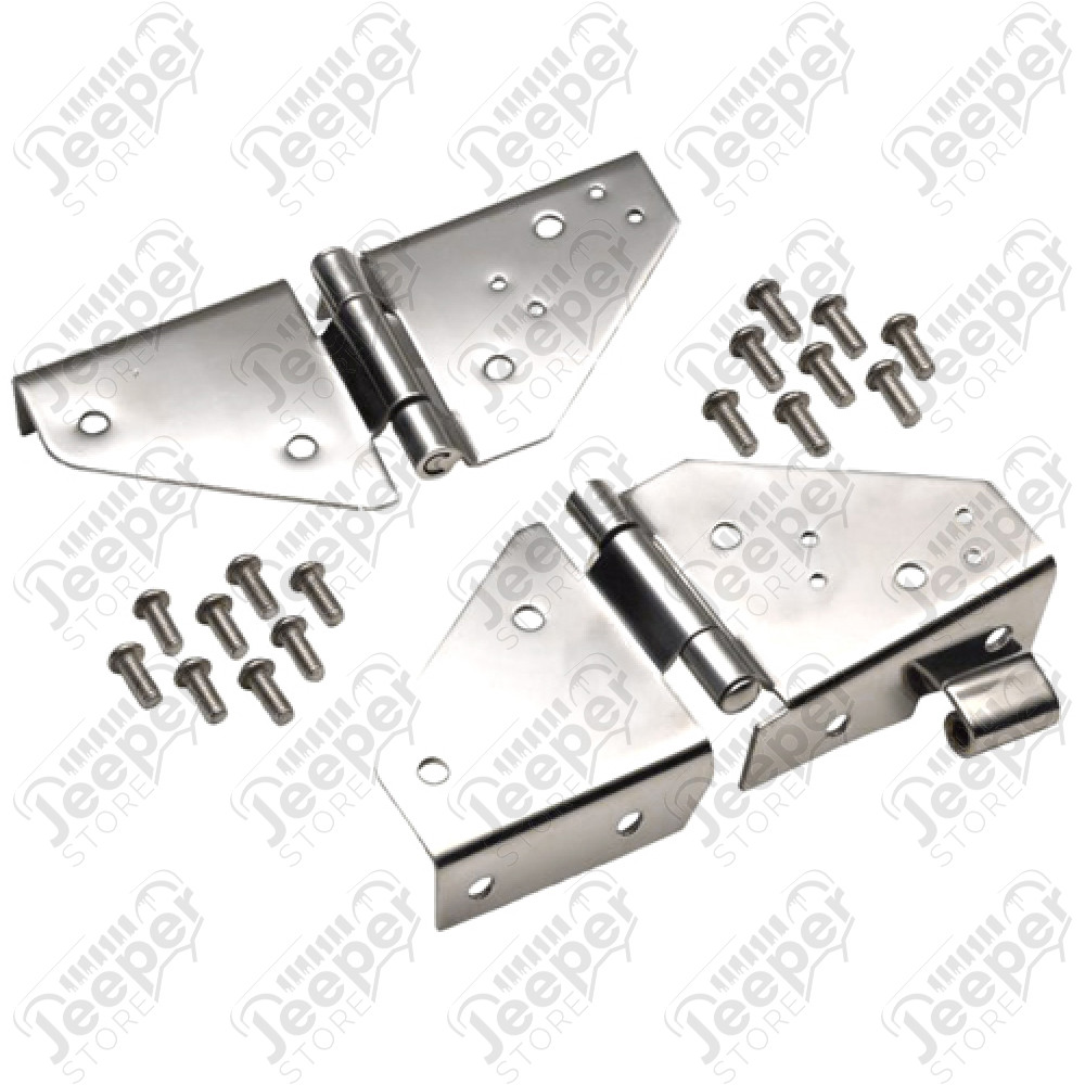 Kit charnières de baie de pare-brise, acier inox, pour Jeep CJ et Wrangler YJ 