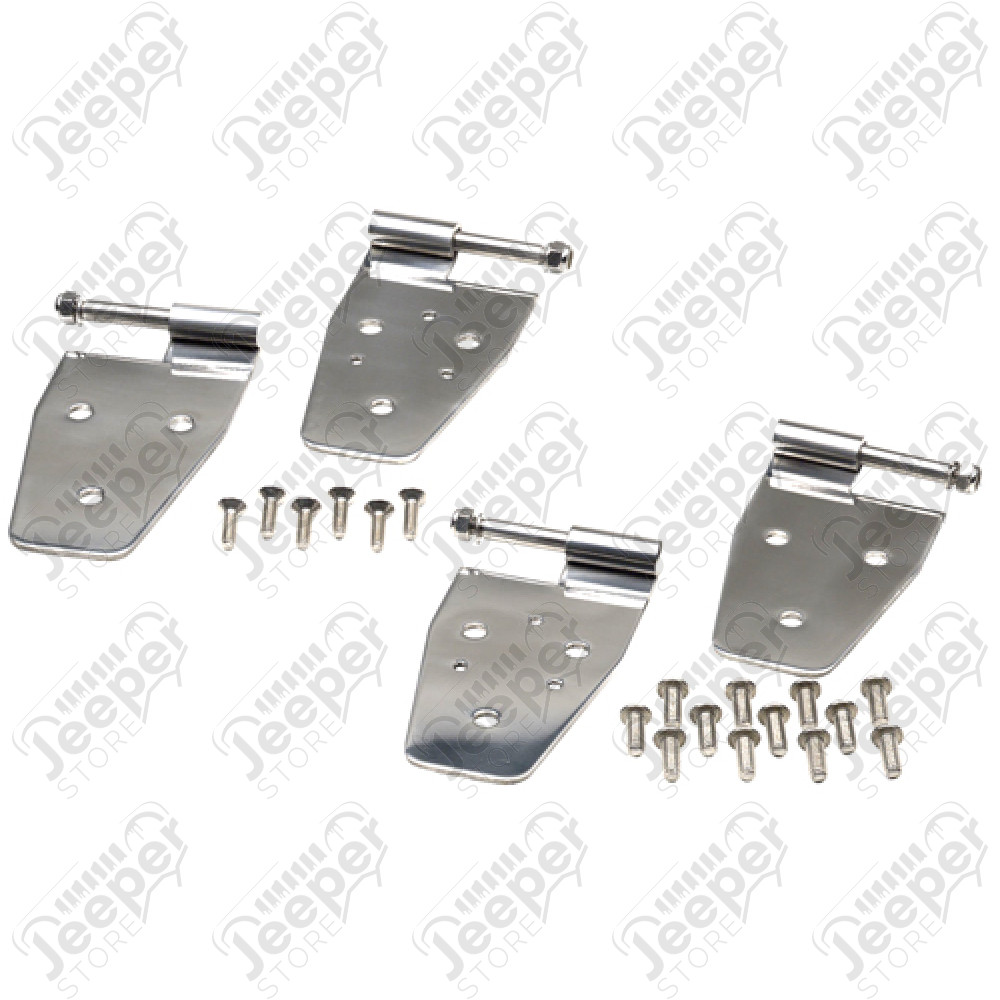 Kit de charnières de porte acier inox (pour demi portes) Jeep Wrangler YJ
