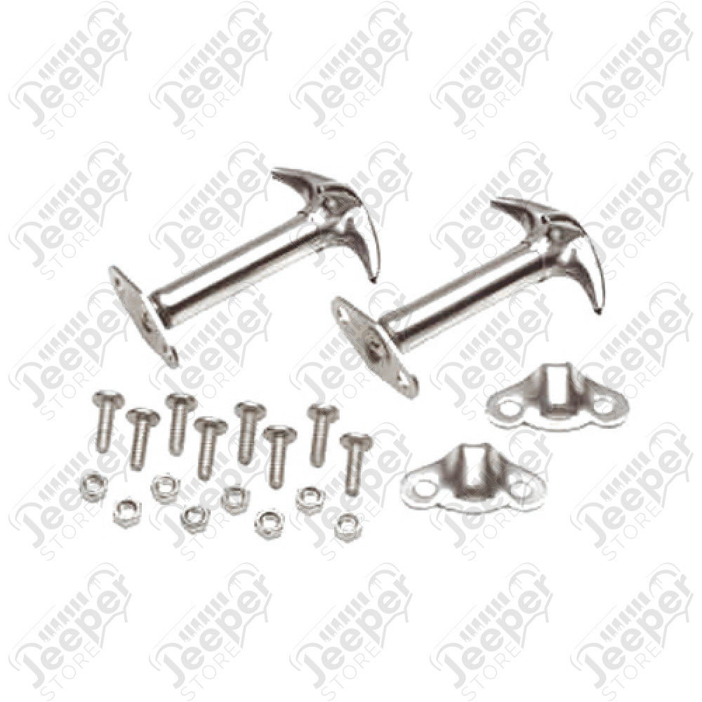 Kit d'attaches capot acier inox - Jeep CJ et Wrangler YJ - SH7401 / 11116-01