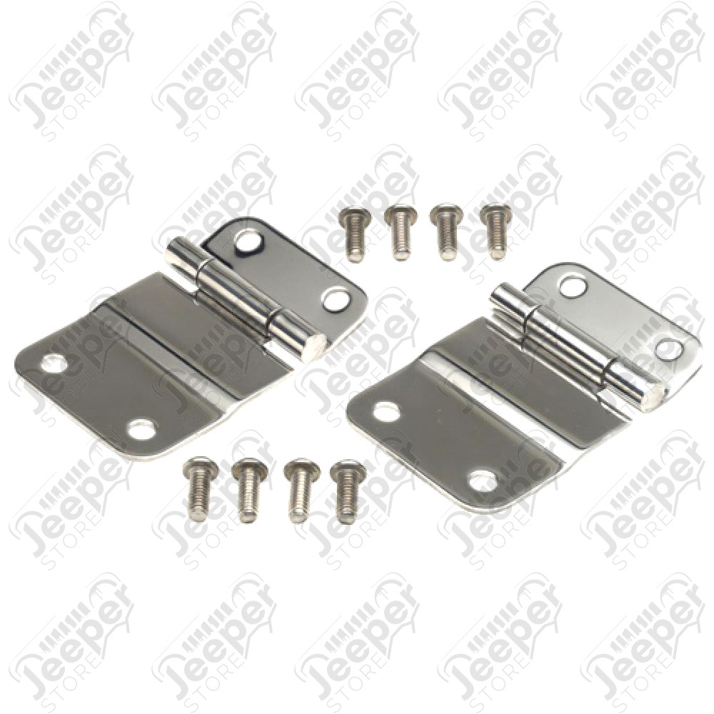 Kit de charnières de ridelle de coffre inférieur couleur acier/inox - Jeep CJ7, CJ8 - RT34035