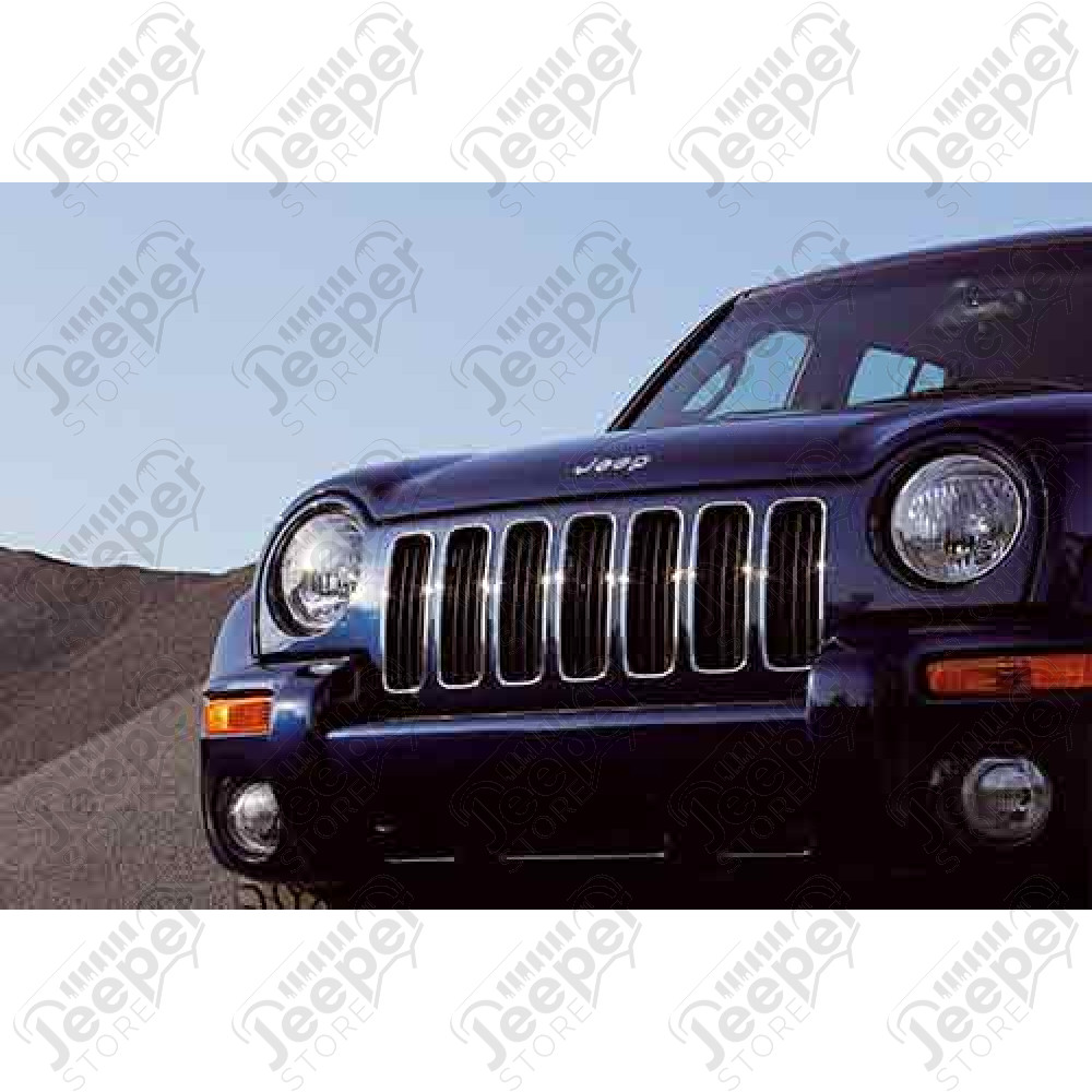 Enjoliveur de calandre chromé (plastique) , Jeep Cherokee Liberty KJ
