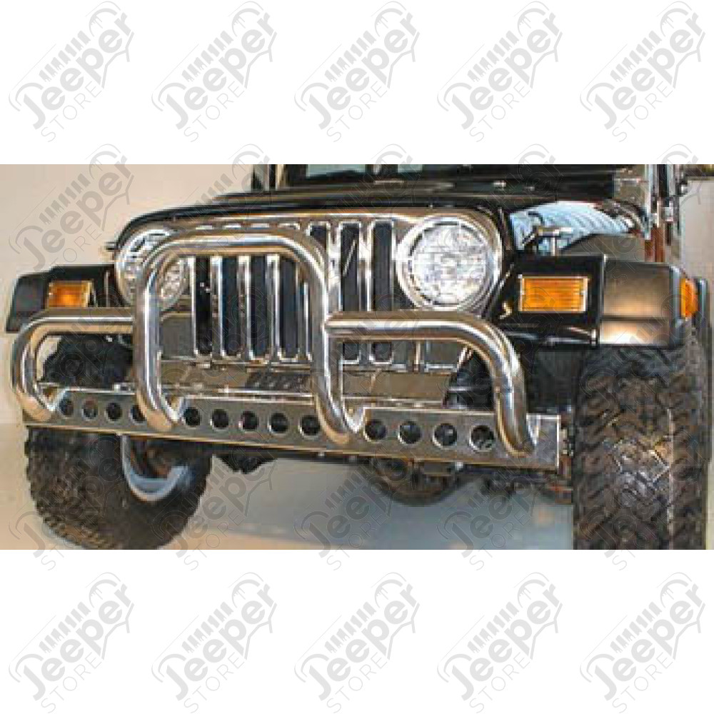 Barre de protection (Pare buffles) "New Yorker" acier inox, Jeep CJ (vendu sans pare chocs (traverse))