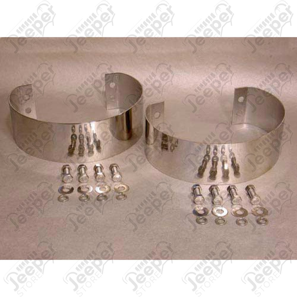 Kit de 2 bumperettes arrière en acier / inox (pare chocs), Jeep CJ, Wrangler YJ, TJ (la paire)