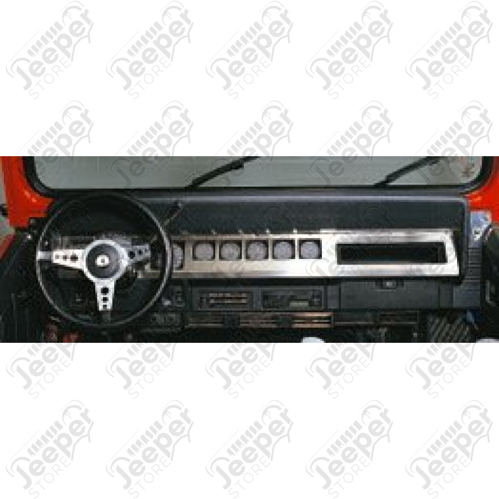 Revêtement de planche de bord (enjoliveur tableau de bord) acier inox - Jeep Wrangler YJ - SH7413