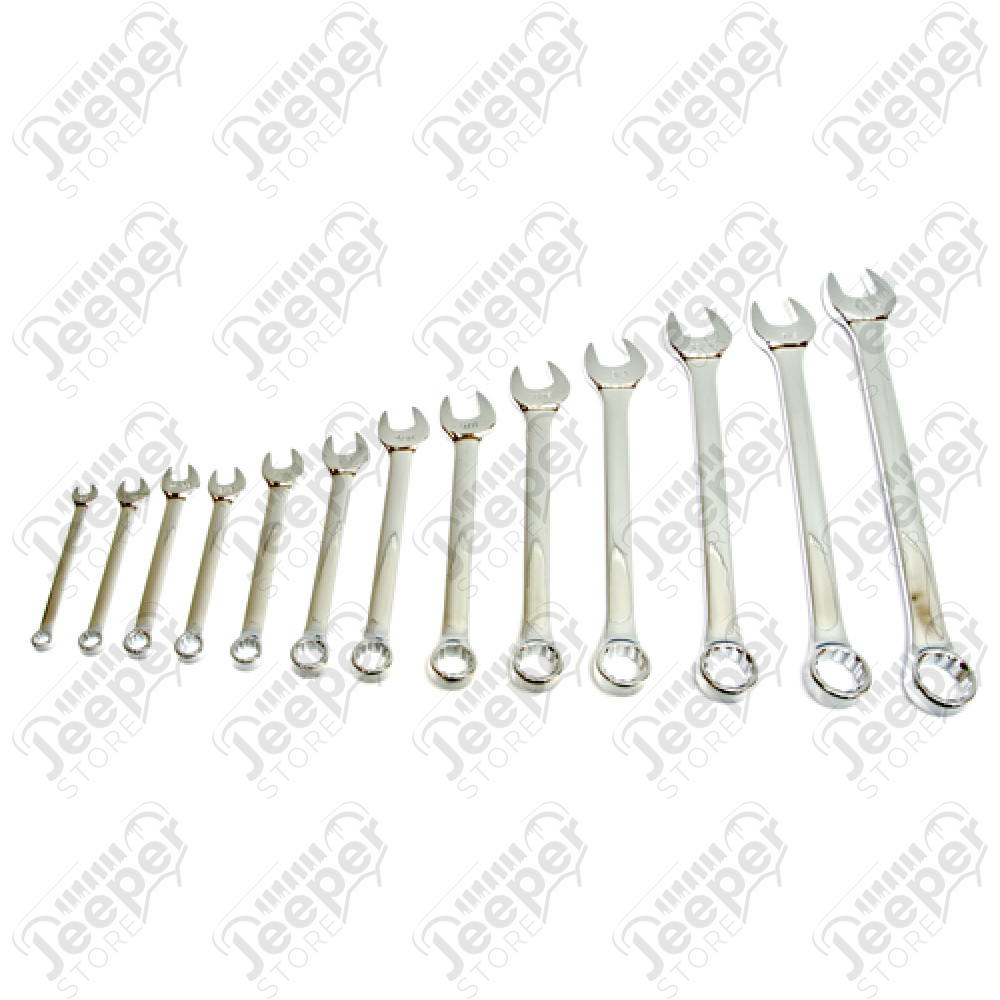 Kit de jeu de 12 clefs plates - Taille exprimée en pouce - Clés présentes : 1/4, 5/16, 3/8, 7/16, 1/2, 9/16, 5/8, 11/16, 3/4, 13/16, 7/8, 15/16