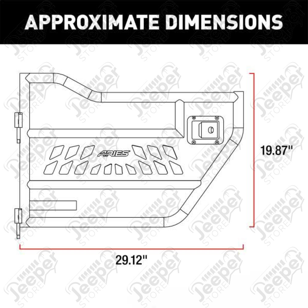 Kit de 2 demi portes tubulaire arrière en aluminium pour Jeep Gladiator JT