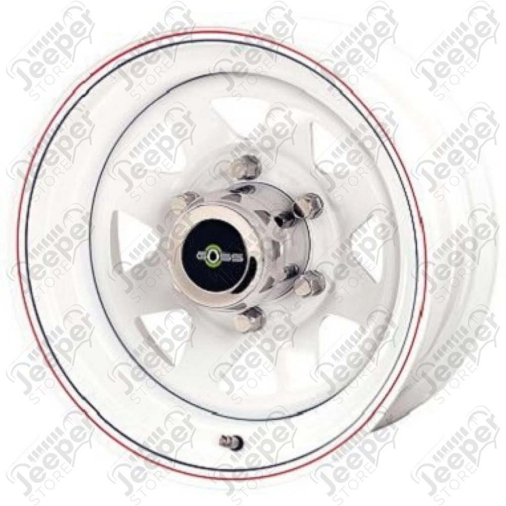 Jante Triangular Acier Blanche 7x15 / 5x139.7 / ET: -6 / CB : 110 pour véhicules Jeep CJ et SJ / RA302WH / 302WH