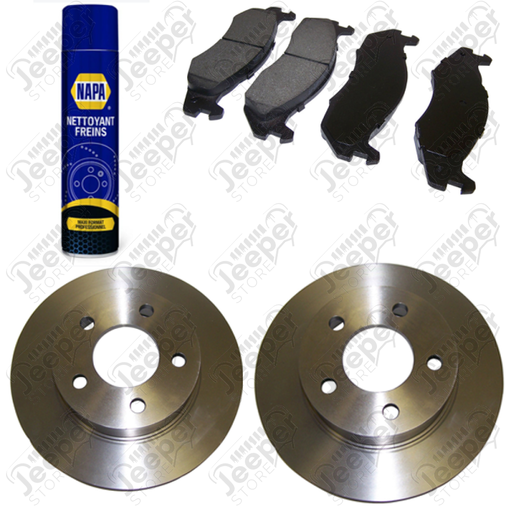 Kit freinage avant (disques, plaquettes, nettoyant) pour Jeep Cherokee XJ
