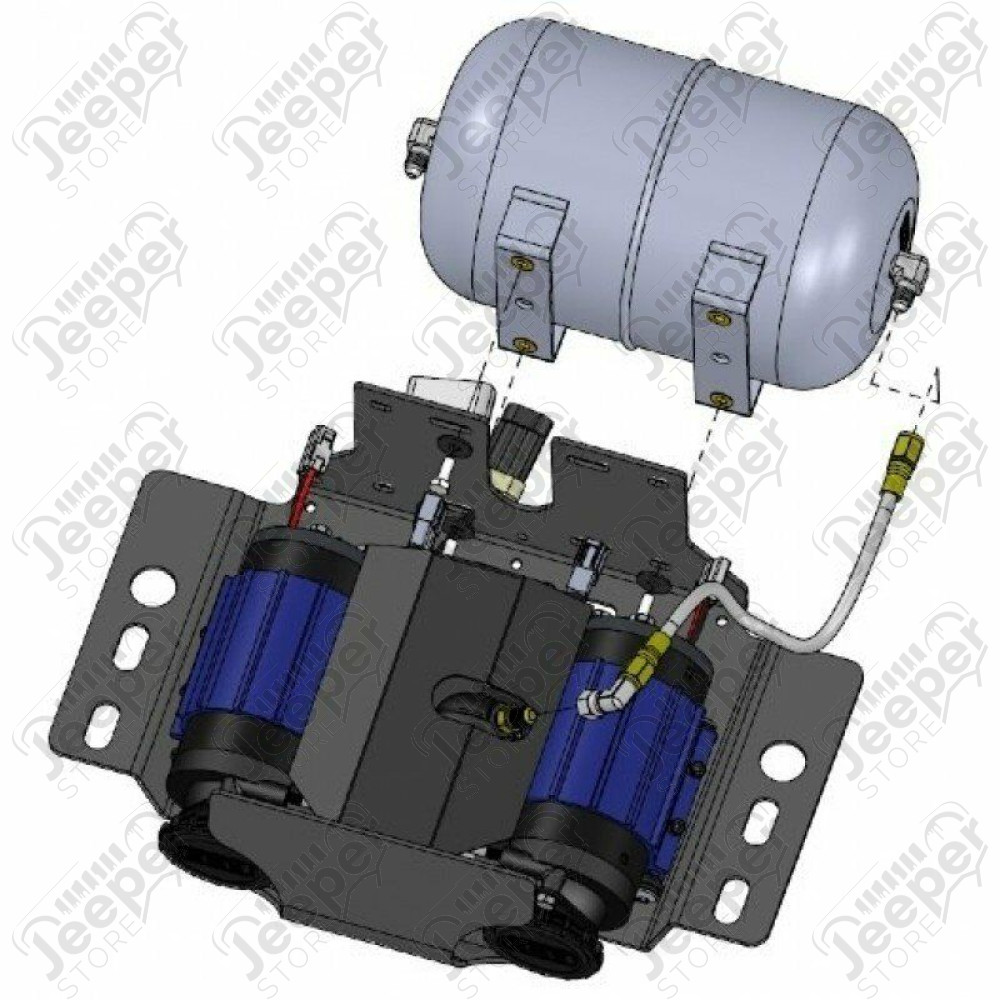 Kit montage compresseur ARB sous sieges avant gauche conducteur - Jeep Wrangler JK Unlimited (4 portes)