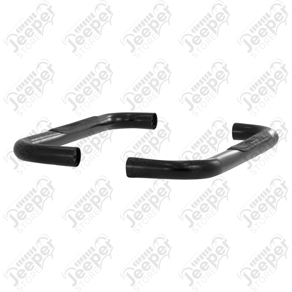 Kit marchepieds tubulaire noir avec plateau anti-dérapant pour Jeep Wrangler YJ et TJ - B8625 / 8625B / 11591.03 / RT26015 / RT26016 / 11590.04 / 11590.03 / 11504.04 / 35600