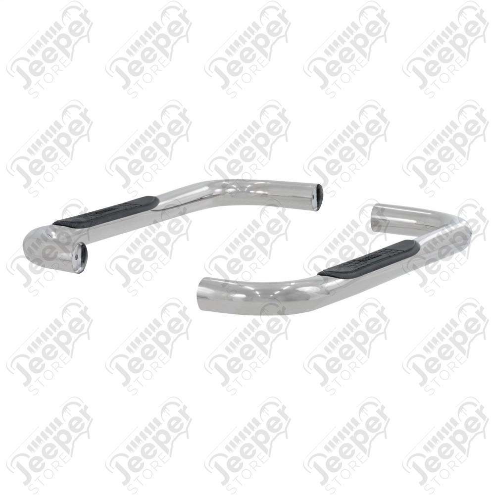 Marchepieds (diamètre : 75 mm) acier inox avec plateau anti-dérapant - Jeep Wrangler YJ - 8625S