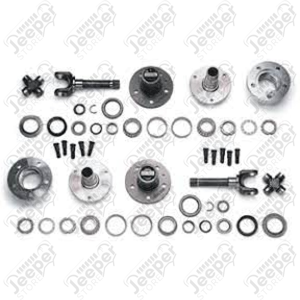 Kit arbres de roues avant à moyeux débrayables WARN (27 cannelures / pont avant Dana 30 / croisillon : 30mm) - Jeep Wrangler TJ, Cherokee XJ et Grand Cherokee ZJ / ZG