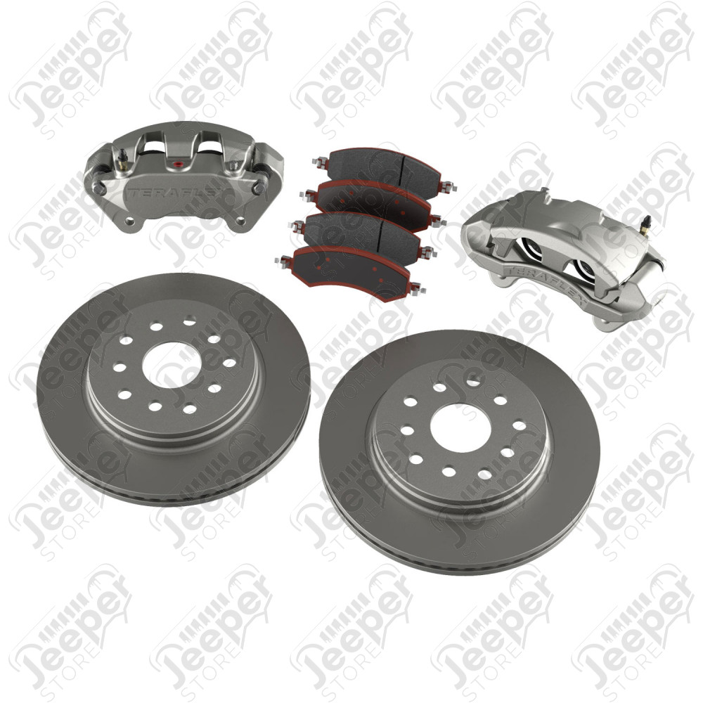 JK: Front Big Brake Kit w/ Smooth Rotors – 5x5” & 5x5.5”