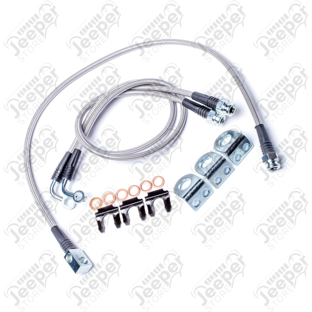 TJ: 26” Stainless Steel Braided Brake Line Kit – Front & Rear