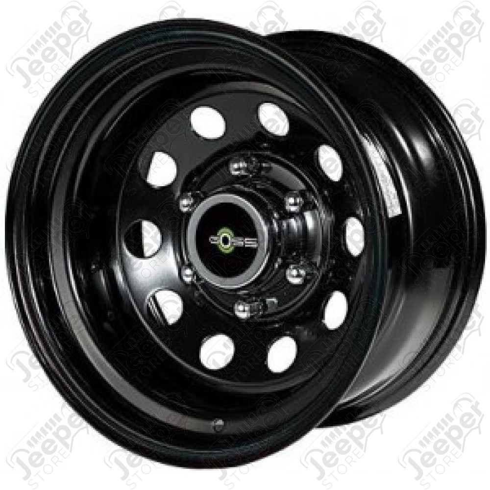 Jante Modular Noir 8x17 / 5x127 / ET: 30 / CB : 71.5 - Pour véhicules Jeep Wrangler JK, JL, Gladiator JT, Grand Cherokee WJ, WG, Grand Cherokee WH, WK WK2 - Jante Acier 17 pouces - 1451.34 / DYN-D17830P5127BR71 / D17830P5127BR71
