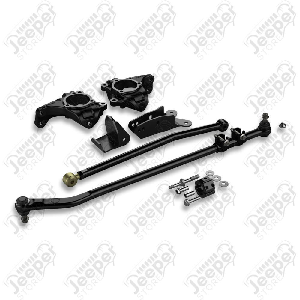 JK: Dana 30/44 High Steer System w/ HD Forged Drag Link Flip Kit (No Tie Rods)