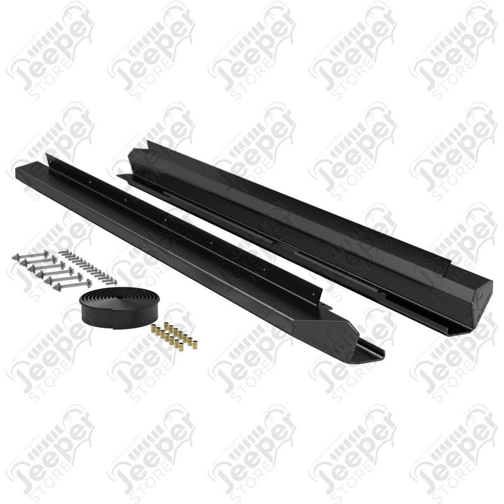 JK 4dr: RockGuard Aluminum Rock Slider Kit – Powder Coat