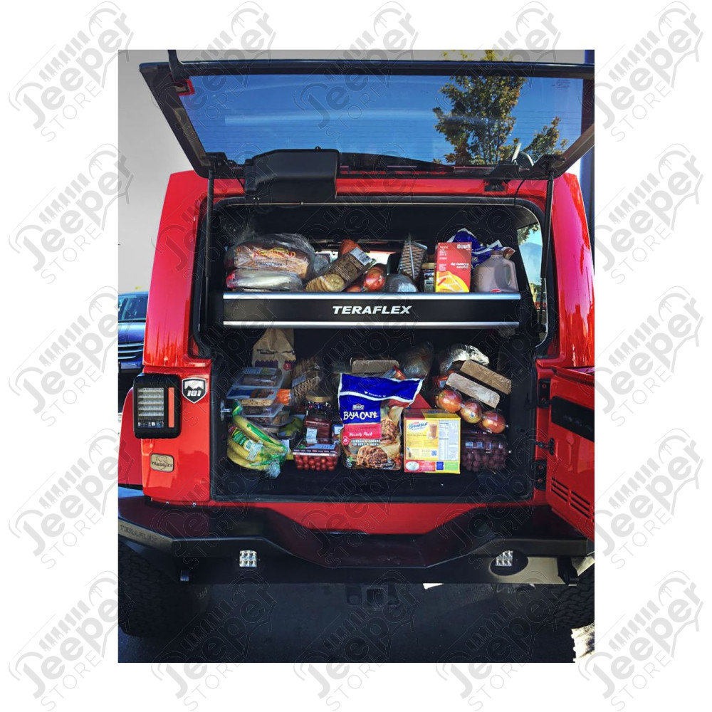 JK 4dr: Wasatch Rear Cargo Rack - Black Rails
