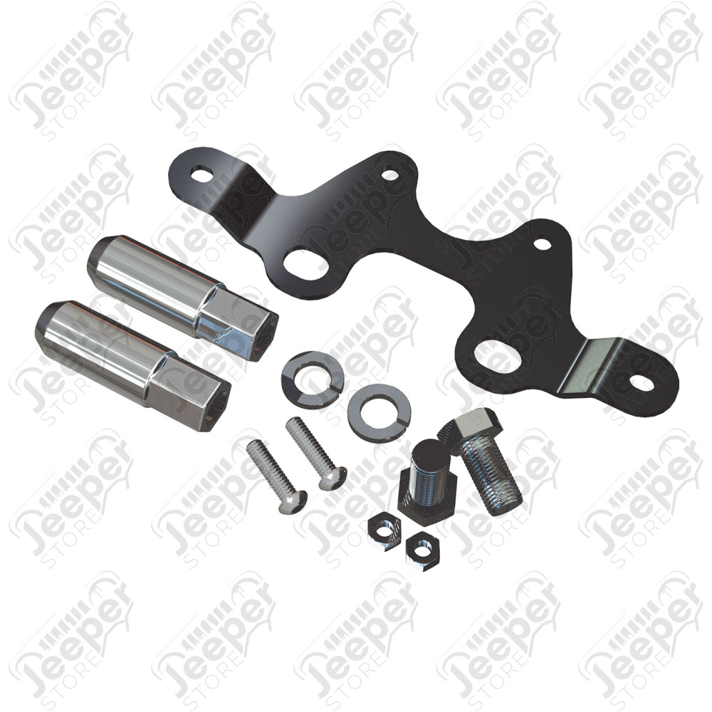 JK: Alpha License Plate & 3rd Brake Light Mount Kit w/ Lug Nuts