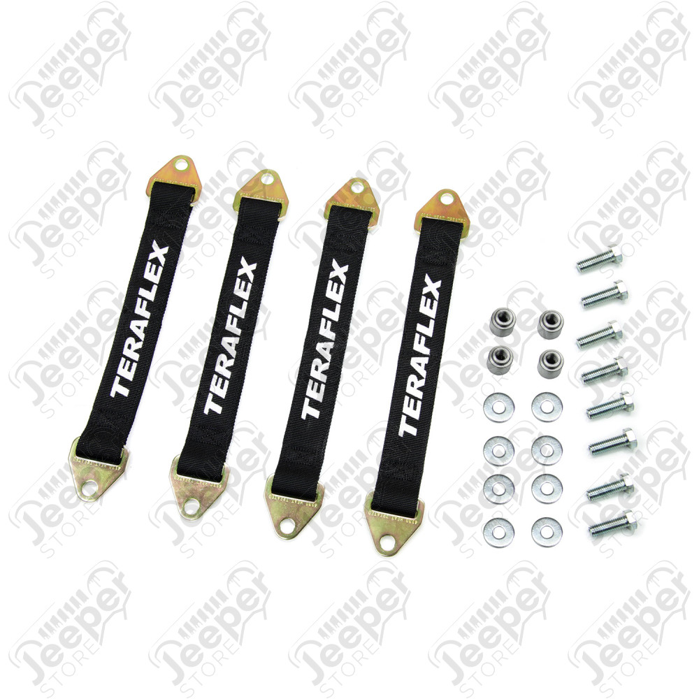 JK: Suspension Limit Strap Kit – 15.125" Front & 13.5" Rear (3-4” Lift)