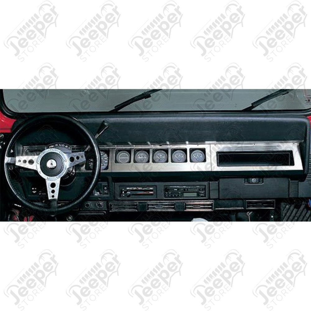 Revêtement de planche de bord (enjoliveur tableau de bord) acier inox - Jeep Wrangler YJ - SH7413