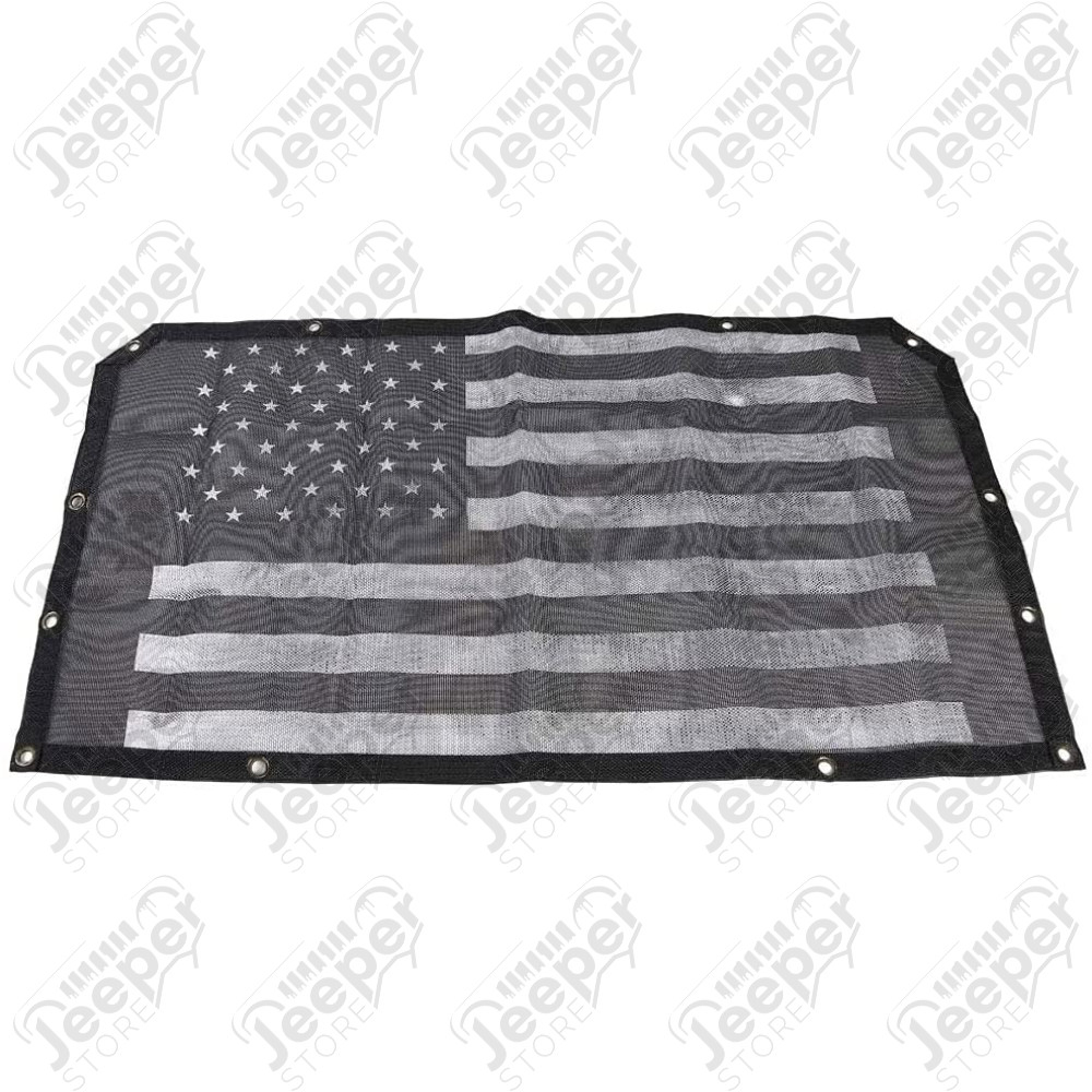 Bikini pour hardtop - Couleur : noir typé mesh - Drapeau USA - Jeep Wrangler JL et Wrangler JL Unlimited (2 et 4 portes) - 13579.73