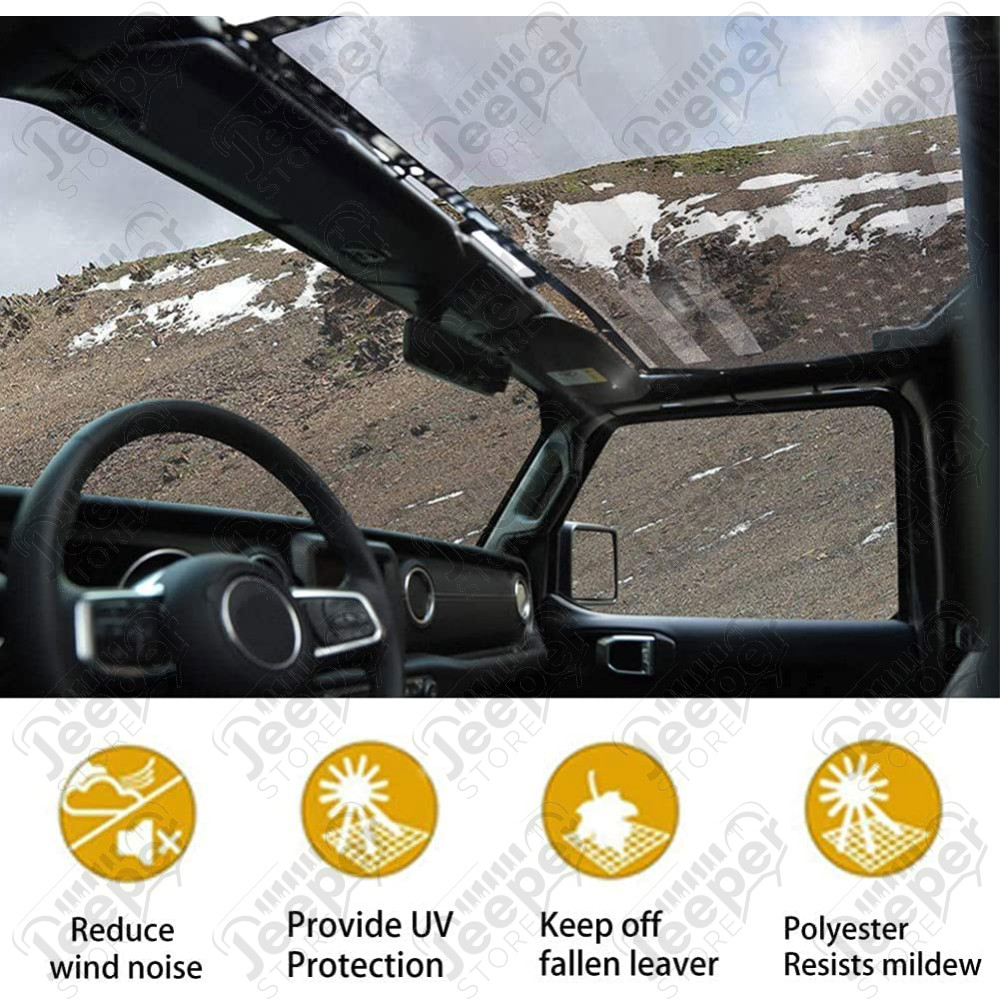Bikini pour hardtop - Couleur : noir typé mesh - Drapeau USA - Jeep Wrangler JL et Wrangler JL Unlimited (2 et 4 portes) - 13579.73