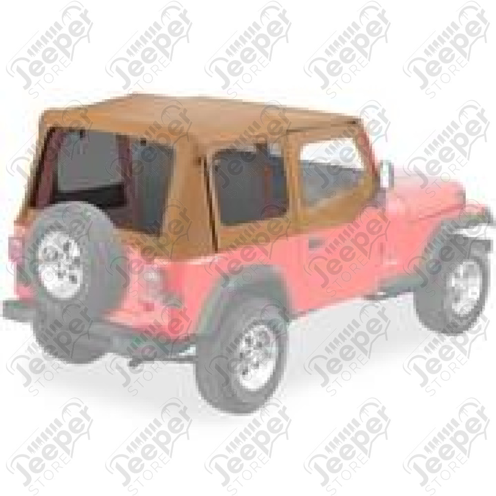 Bâche de rechange avec haut de fenêtre carré, couleur: Marron / Spice pour Jeep Wrangler YJ