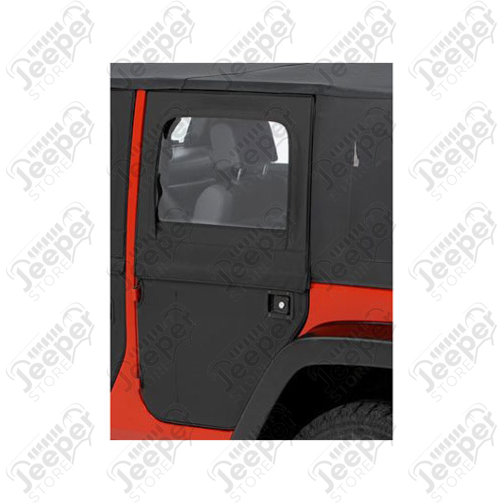 Kit demi portes en toile en deux parties séparables arrière pour Jeep Wrangler JK Unlimited, couleur: Black Diamond