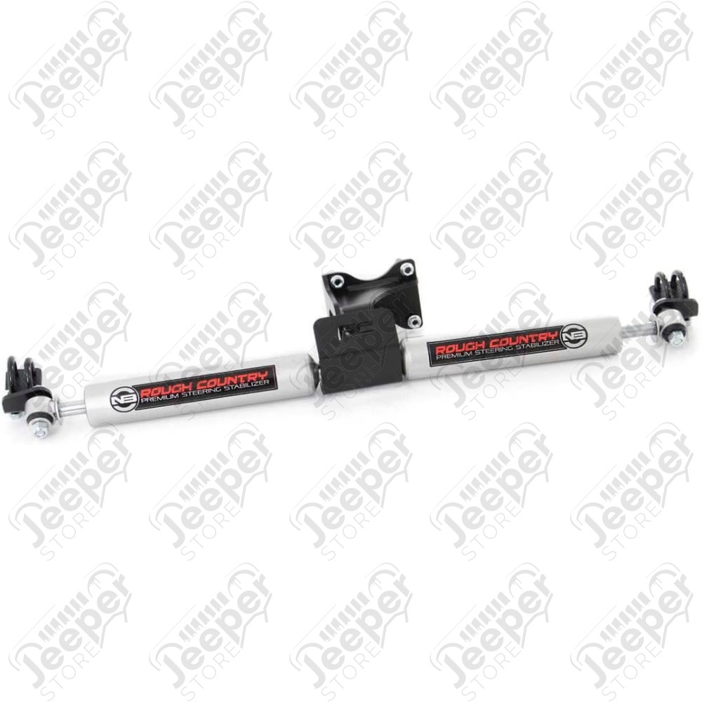 Double amortisseur de direction renforcé Rough Country (vue assemblée) - Jeep Grand Cherokee WJ - RC87496