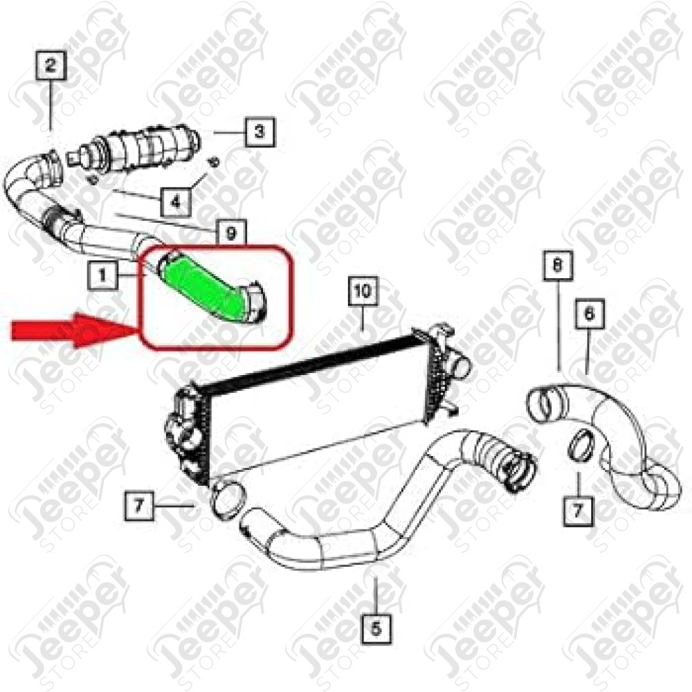 <p>Durite de turbo 3.0L CRD Jeep Grand Cherokee WK2</p>
