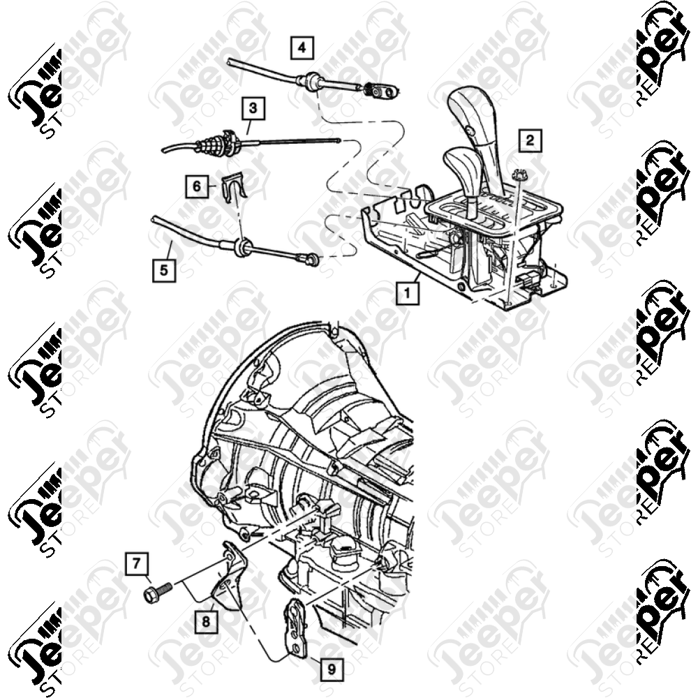 Patte de fixation pour levier de boite de transfert Jeep Wrangler JK
