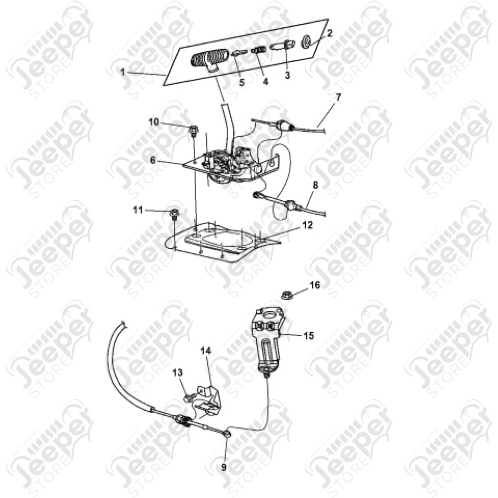 Support de câble de levier de vitesses pour boite automatique 42RLE - Jeep Wrangler TJ - 52109623AB / 52109623