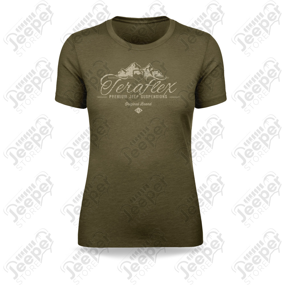 Women’s TeraFlex Script T-Shirt w/ Mountain Graphic – Large