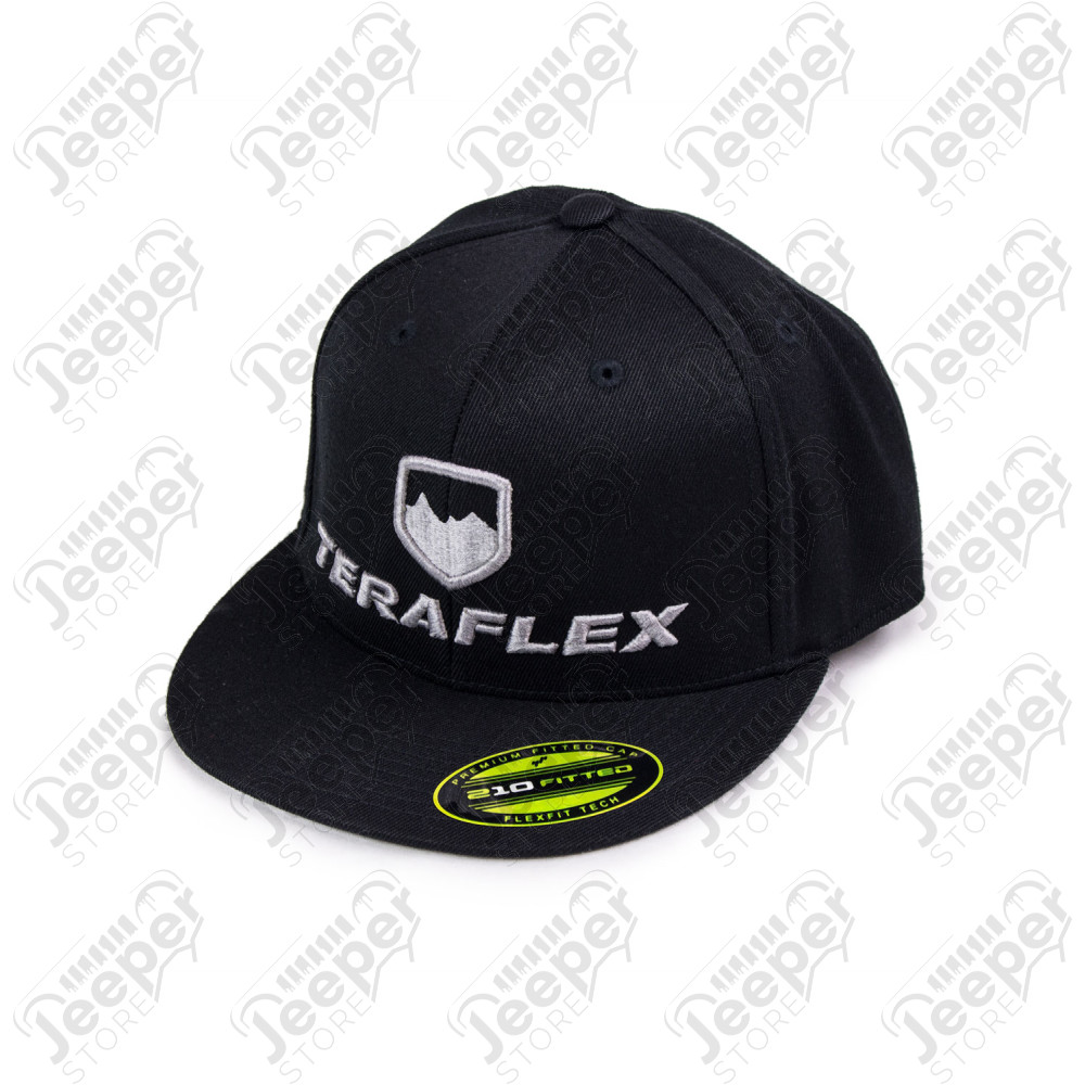 TeraFlex FlexFit Flat Visor Hat – Black/Silver – Large/X-Large