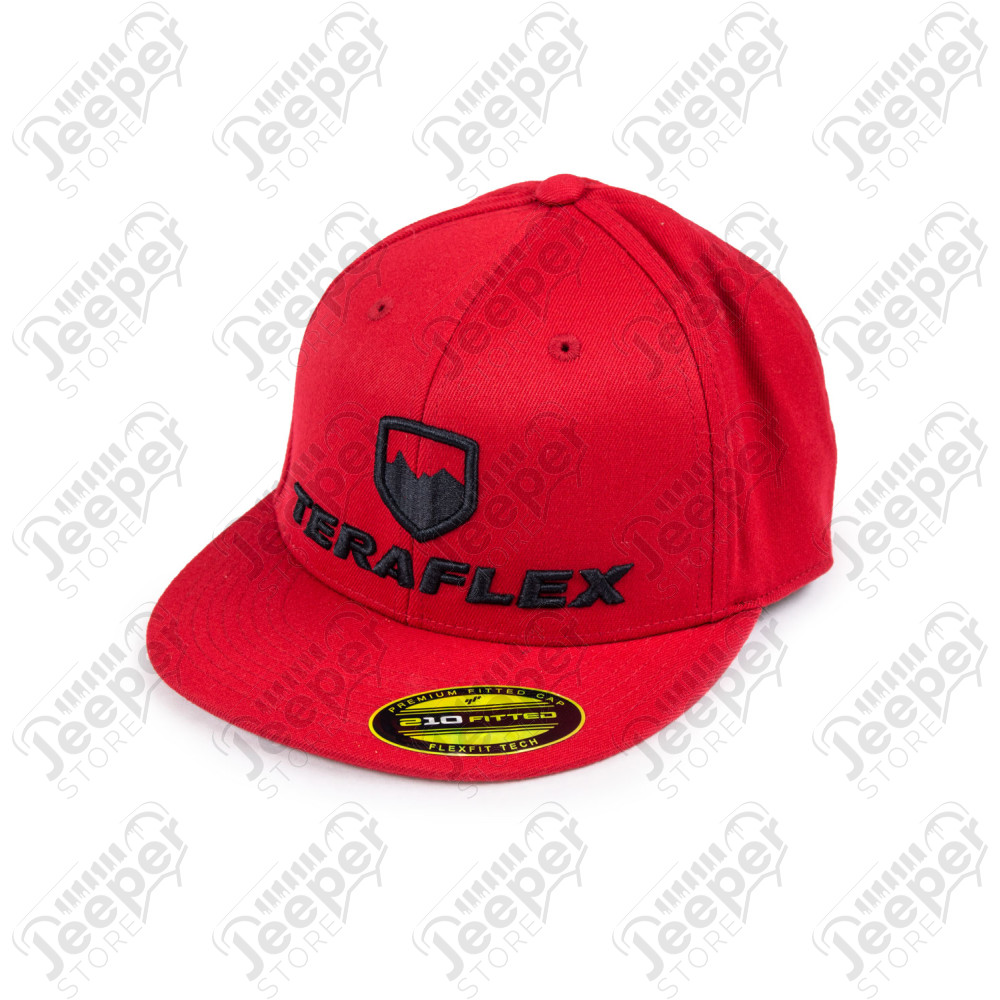 TeraFlex FlexFit Flat Visor Hat – Red/Black – Large/X-Large