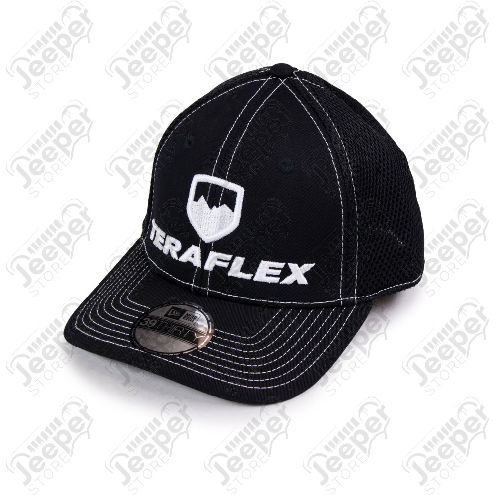 TeraFlex New Era Contrast Stitch Curved Visor Hat – Black/White – Small/Medium
