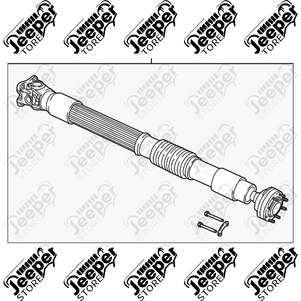Arbre arrière avec joint homocinétique et croisillon moteur 2.8L CRD avec boite manuelle NSG370 - Jeep Wrangler JK Unlimited Rubicon (4 portes) - 52853346AD