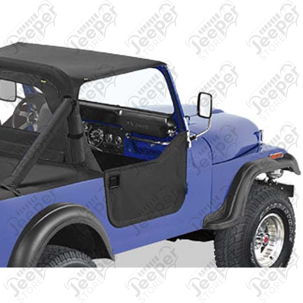 1/2 Portes en toile en deux parties séparables, Couleur: Black Crush, Jeep CJ7 , Wrangler YJ