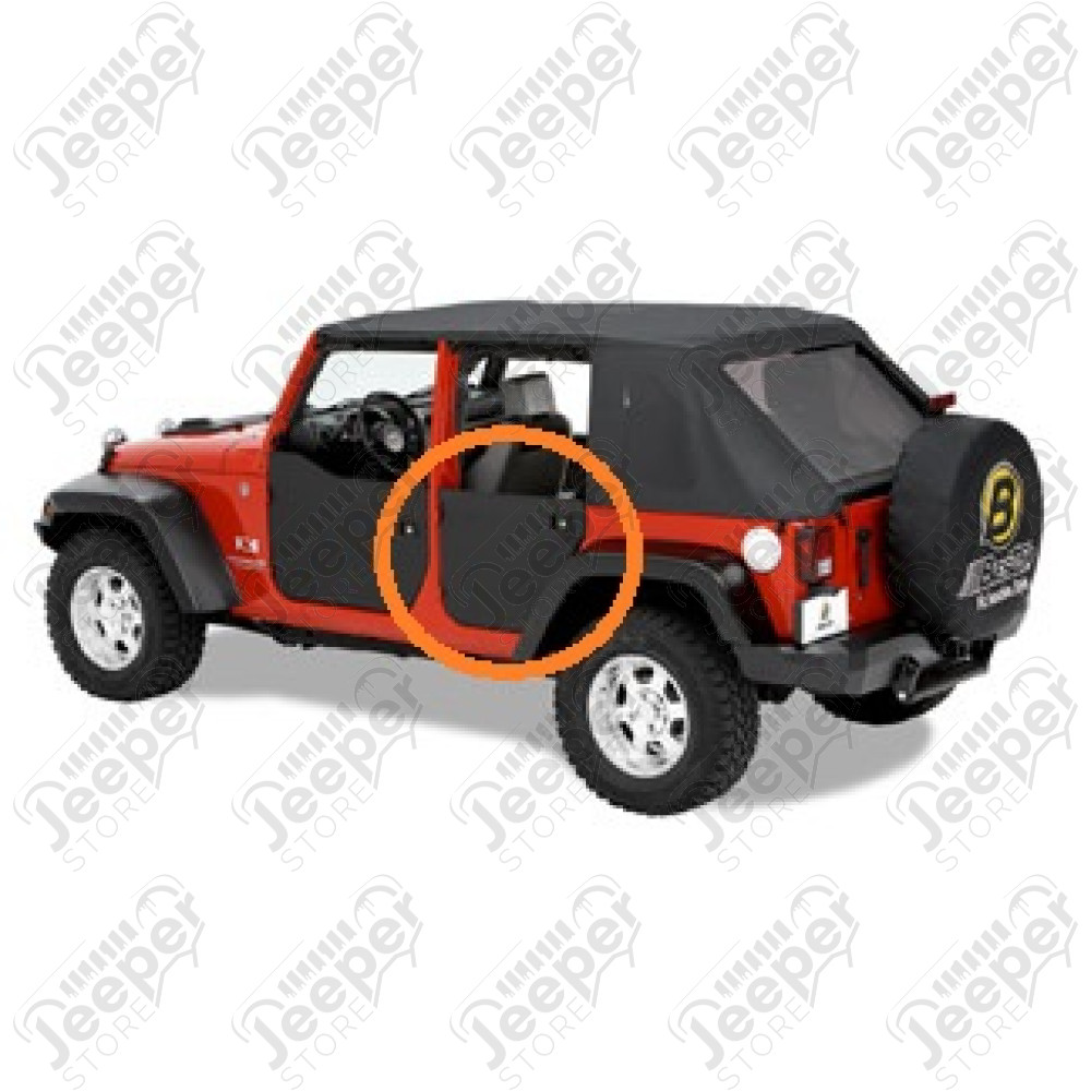 Kit demi portes arrière en toile, couleur; black diamond, Wrangler JK Unlimited (pour 4 portes)