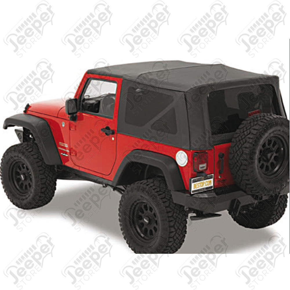 Bâche Supertop avec fenêtres teintées - Couleur : Black Diamond - Jeep Wrangler JK (2 portes)