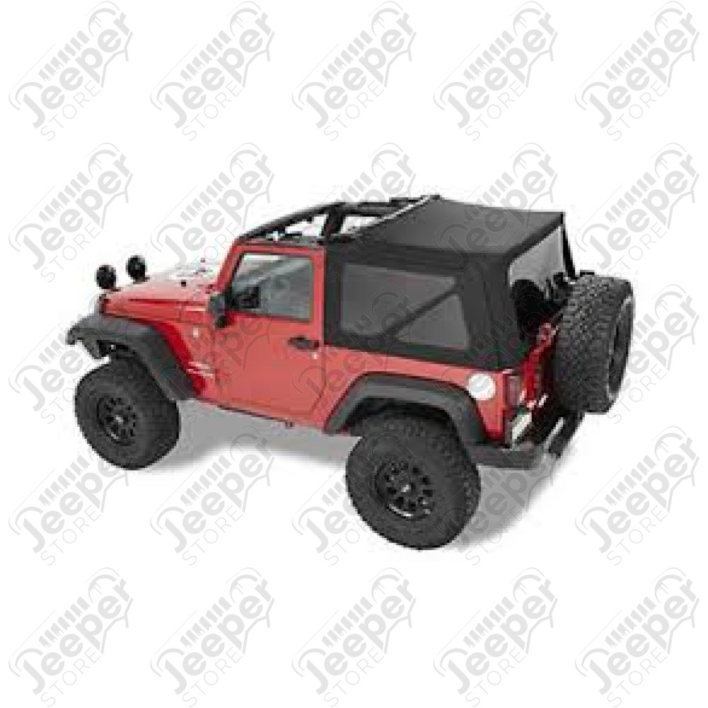 Bâche Supertop avec fenêtres teintées - Couleur : Black Diamond - Jeep Wrangler JK (2 portes)
