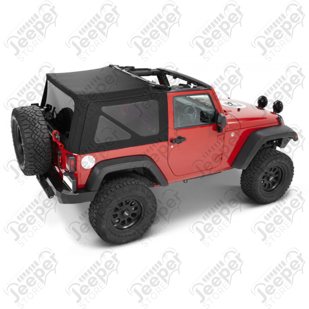 Bâche Supertop avec fenêtres teintées - Couleur : Black Twill - Jeep Wrangler JK (2 portes)