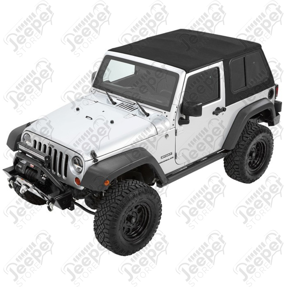 Bache Trektop Pro Hybrid Slantback - Couleur : Black Twill - Jeep Wrangler JK (2 portes)